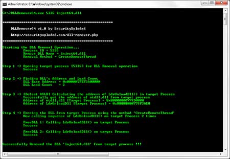 DLLRemover in Action